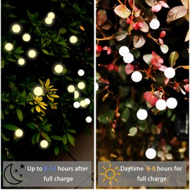 HoperBriwght Solar Lights Outdoor Waterproof, Solar Garden Light, Fairy String Lights, Firefly Pathway Lighting, Weather-Resistant Lawn/Patio Decor