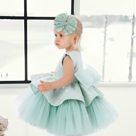 Lanmerry Baby Girls Soft Knot Headbands with Hair Bows Newborn Toddler Hairbands Infant Toddlers Kids Hair Accessories Blue Watermelon Red Light Yellow 3 PCS