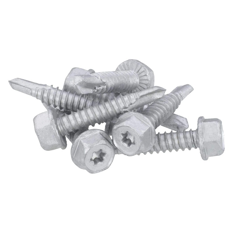 Hex Drilling Screw SW10+TX25 Zinc Filled Coating Underhead Locking Tooth,