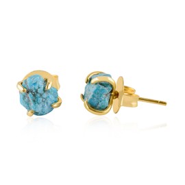 These beautiful earrings feature real turquoise stones in their natural form. Set in high-quality 14k gold plated, they are perfect for daily wear or special occasions. A wonderful choice for birthdays, anniversaries, or just to show you care