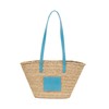 Cavalli Class CERVINIA Natural/Light Blue Medium Straw Beach Tote Bag