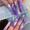 24 PCS Press-on Nail Long Fake Nail Violet Pattern False