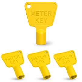 WedDecor 4 Pack Plastic Gas Meter Box Key – Triangle Utility Key for Electric Meter Box, Commercial Bins & Cupboards – Durable Yellow Utility Access Tool