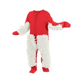 OverDose Boutique Infant Boys Girls Long Sleeved Floor Mop Crawl Suit Baby Jumpsuit Dirt Proof Mop Suit For 3 To 24 Months Kids Long Sleeve Dance (Red, 18-24 Months)