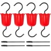 GlaRid Large Ant Moat for Hummingbird Feeders, 4 Pack Red