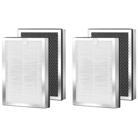 Air Purifier Replacement Filters 4 Pack Compatible with 25 Series Air Purifier Filter S1/W1/B1,3-in-1 Filters H13 True HEPA and Activated Carbon Filters Compatible with Series Air Purifier