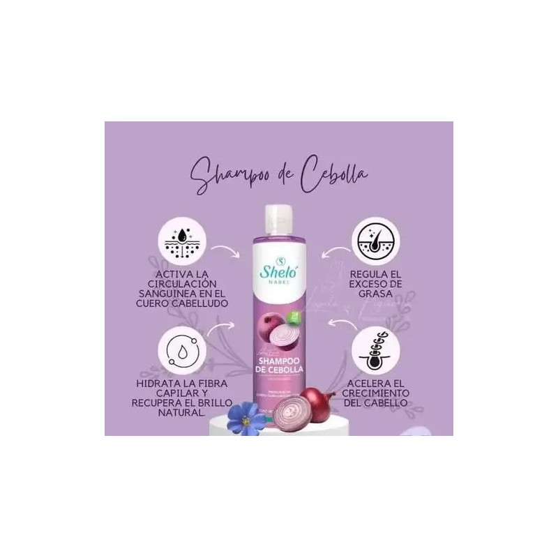 Shampoo De Cebolla Sheló Nabel 530 Ml Antioxidante Fuerza