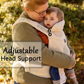 Bebamour Baby Carrier 4-Position Front and Back Baby Carrier with 2 Shoulder Bibs, Knit Series, Black