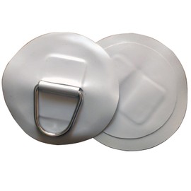 AquRa 2 PCS Inflatable Boat Stainless Steel D-Ring Light Gray PVC Patch fits for 15' Inflatable Boat
