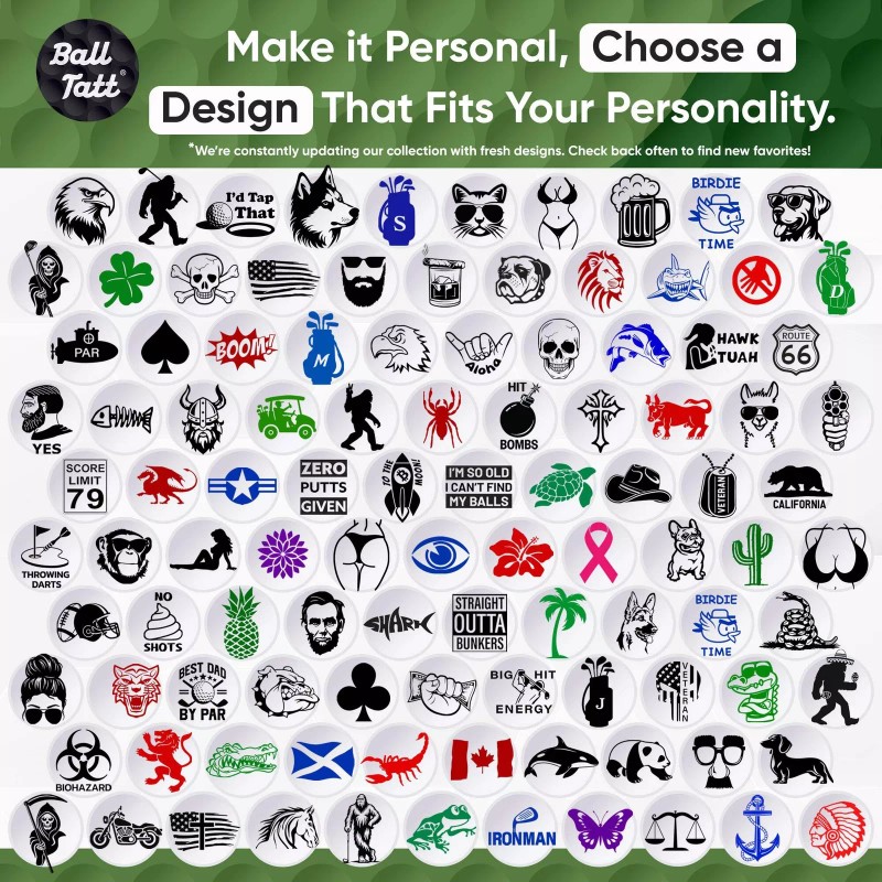 Ball Tatt - Bald Eagle Golf Ball Stamp Marker Quick-Dry