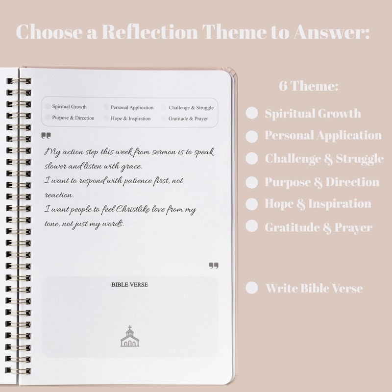 Fulloadris Church Notes Journal - Sermon Notes Notebook - Coated