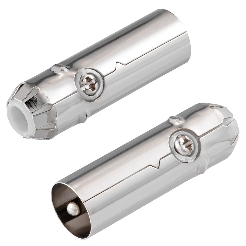 1x IEC Coaxial Male Antenna Cable Coupling Metal Detachable TV