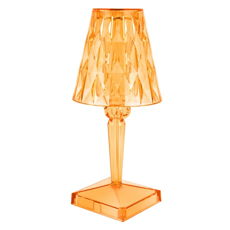 LED Crystal Table Lamp Transparent Prism Dimmable Desk Lamp USB