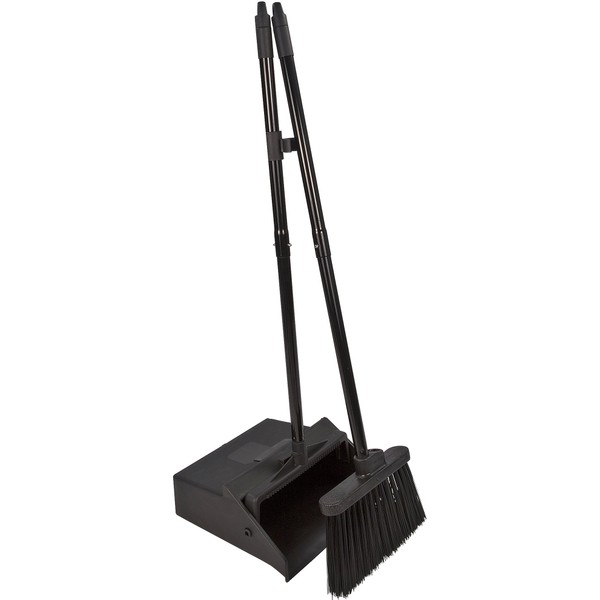 Carlisle FoodService Products Duo-Pan Dust Pan Upright Pan for Floor Cleaning, Restaurants, Office, And Janitorial Use, Plastic, 36 Inches, Black