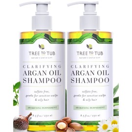 Tree to Tub Peppermint Shampoo for Oily Hair  Sensitive Scalp - Gentle Clarifying Shampoo for Build Up, Sulfate Free Anti Residue Hair Shampoo for... 