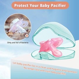 Pacifier CasePacifier Holder Nipple Shield Case Pacifier Box for Travel BPA Free 6 Pack（Green）