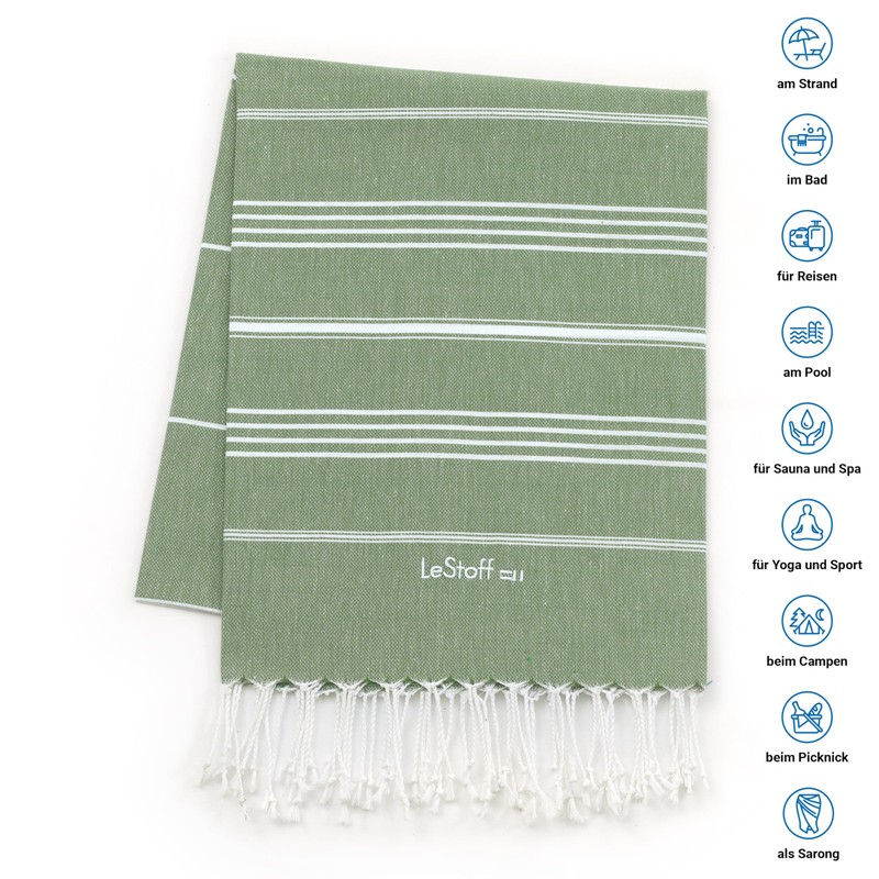 LeStoff Premium Hammam Towel (Set of 2) - 100% Organic