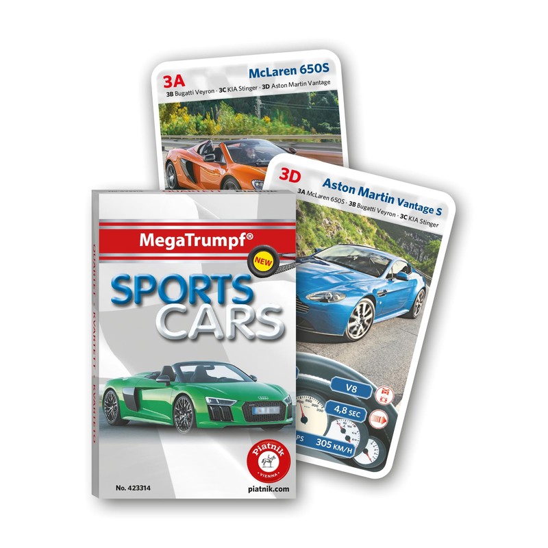 Piatnik 10.751,8 cm Mega Trumpf – Sports Cars Quartetto Gioco