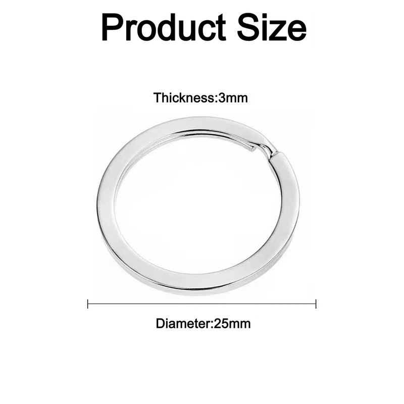 DOETYD 10pcs 25mm Key Ring Hoop,Metal Key Rings Metal Flat