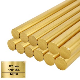OnlineMetals – 1/8" x 12" Brass Rods – 12 Pcs | Solid Brass Round Stock for Knife Handle Pins, Lathe, DIY Crafting, Metalworking, Bore Alignment, Rivets, Railing & Hobby Supplies