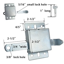 QZATTCAEN Garage Door Side Lock Inside Deadlock for Most Garage Door Galvanized Steel -2pack