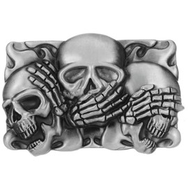 Tochispa sskull head rectangle Western belt buckle for man zinc alloy buckle without belt (skull head)
