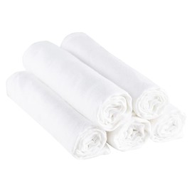 Bathing Gauze Bath Cloth for Babies, 100% Cotton, Soft, Double Gauze, 13.8 x 29.5 inches (35 x 75 cm), Set of 5, White