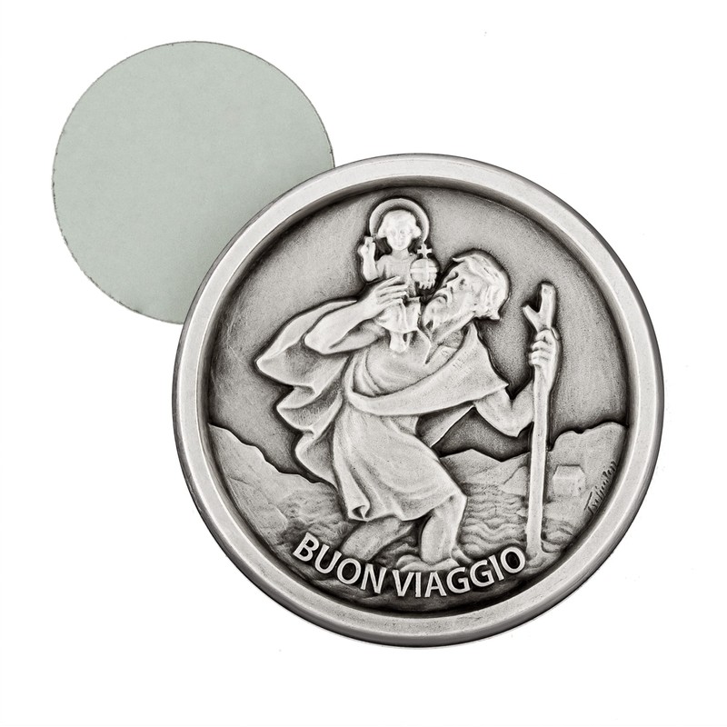 NKlaus 14445 Car Badge Christopher Buon Viaggio Patron Saint Magnetic