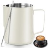 Frothing Milk Pitcher, 12 oz/350 ml Stainless Steel Frothing Milk