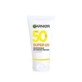 Garnier Super UV Protector Solar Facial Toque Seco Efecto Mate Con Color Tono Claro, Textura Ligera Gel Crema Hidratante con Vitamina C, 40ml