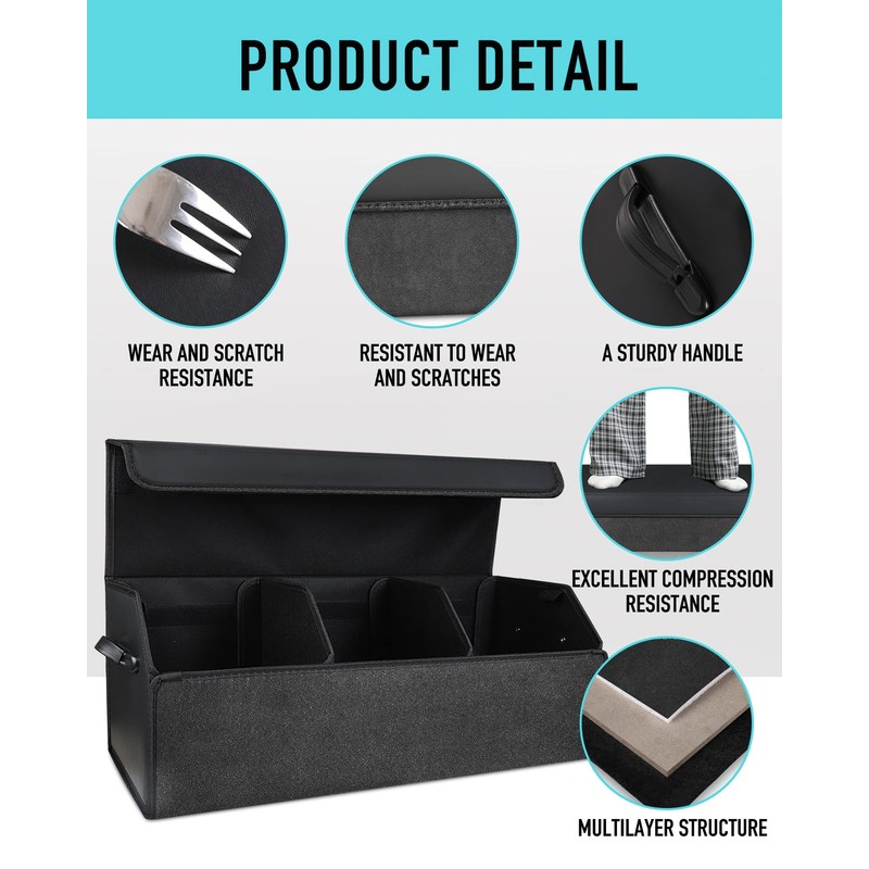 Fyzeoty Car Organizers for Trunk for Suv Sedan, Leather Storage