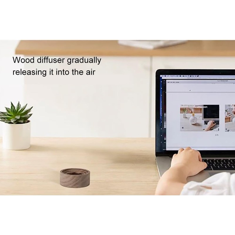 NaYiissi Wood Essential Oil Diffuser, Wooden Aromatherapy Diffuser, Small Round