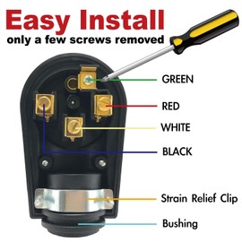 Sintron NEMA 14-50P Straight Blade Plug, Ergonomic Handle, DIY Rewirable, for RV Camper Travel Trailer, 125/250 Volt 50 Amp 3 Pole 4 Wire, ETL Listed, Heavy Duty Spec Industrial Grade.