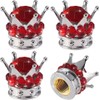 4-Piece Crown Rhinestone Tire Valve Stem Caps