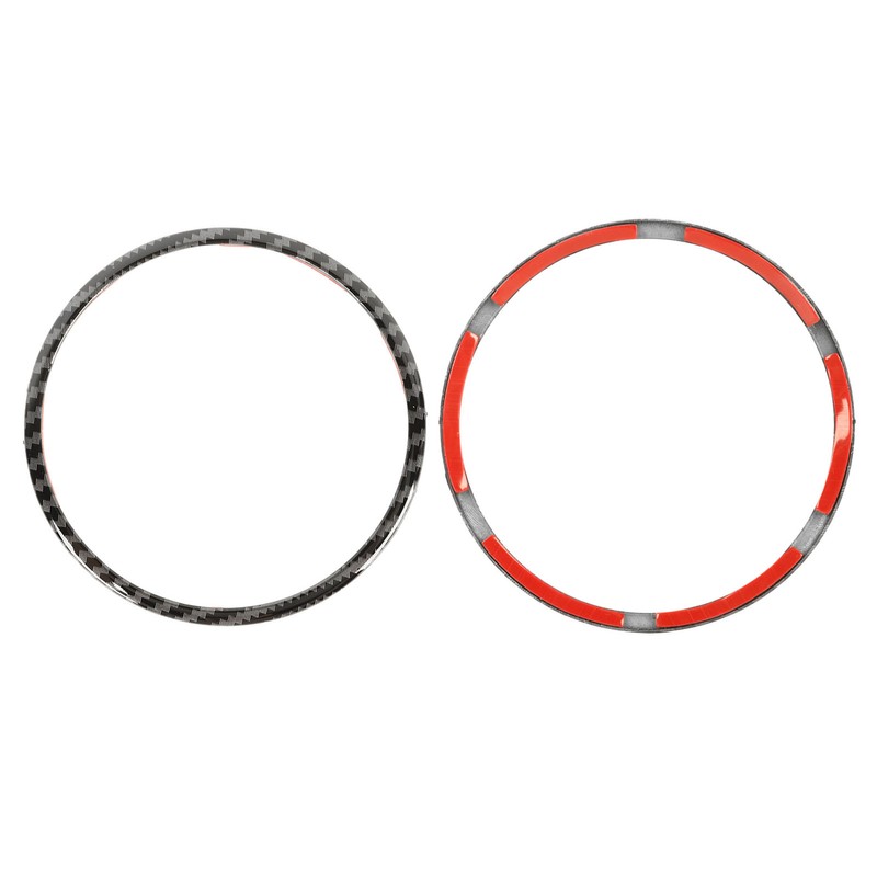Steering Wheel Emblem Ring Carbon Fiber Look Simple Cool Replacement