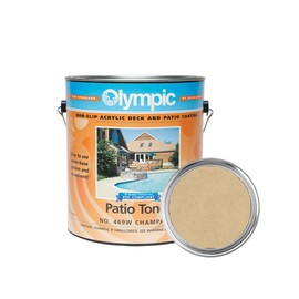 Olympic Patio Tones - Champagne - 1 Gallon - Non-slip acrylic deck and patio coating, concrete restorer.