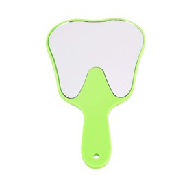 Dental Cute Tooth Shaped Mirror Hand Held Plastic Mirrors Patient Face Mirrors Oral Clinic Gift for Women Kids (Green)