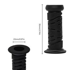 TOKSEO Black and Green Bicycle Grips Children, Safety Thanks to Impact Protection, Grips Children's Bicycle 22 mm Calibre, 95 mm Length Rubber Handlebar Grips Bicycle Children for Scooter, Balance