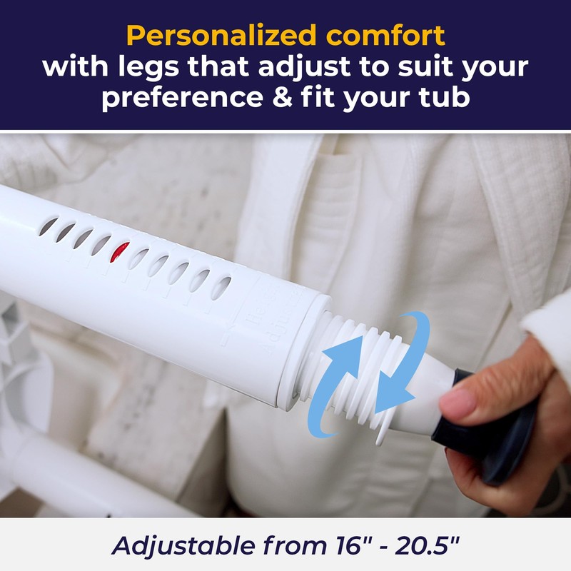 Drive Medical Bathroom Bench with Back & Arms - Adjustable