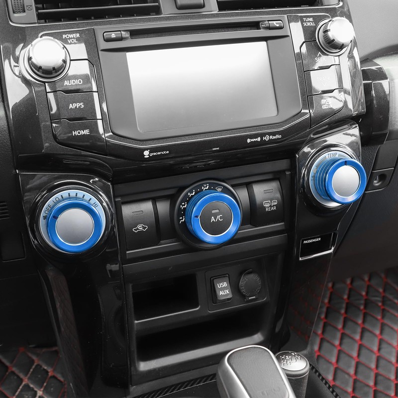 JeCar Air Conditioner Button Trim Cover Aluminum Alloy Knob Cover