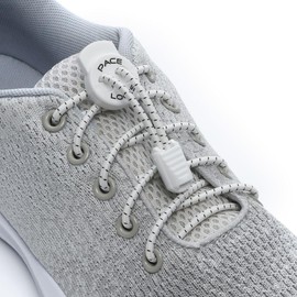 ALPHAPACE Pace Locks Elastic Shoelaces, No-Tie Laces, Slip-On Quick Release for Sports, Youth & Elderly, 120 cm, Various Colours, white