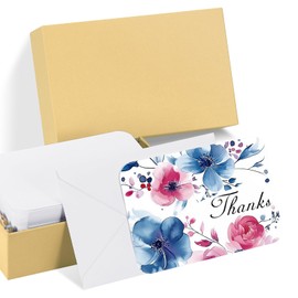 PATIKIL 30 Sets reine Baumwoll-Aquarellkarten 140lb/300 GSM Postkarten Blanko mit abgerundeten Ecken und Umschlägen für Kunstmalerei Kreative Dankesnotizen, 127x178 mm (Gelbe Box)