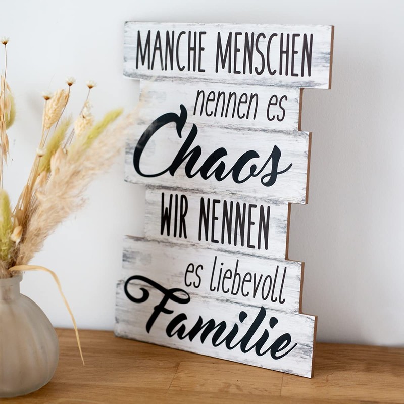Bada Bing Plank Wall Signs (in German) Family Rules, House