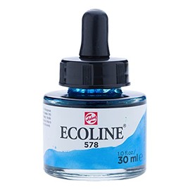 ECOLINE ROYAL TALENS ACQUARELLO ACQUERELLO LIQUIDO ACQUARELLI ACQUERELLI LIQUIDI NUOVO FLACONE 30ML (578 - BLU CIELO CYAN)
