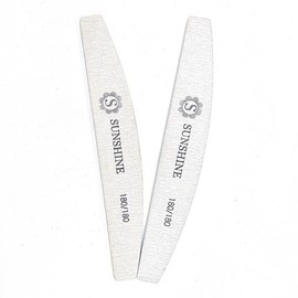 10pcs Halfmoon Nail Files - Professional Jumbo Nail Files for Acrylic, Gel, Dip Powder, and Poly Gel Nails - Color: 180/180