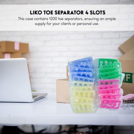 LIKO Toe Separator 4 Slots Extra Soft Multi Colored Case 1200pcs