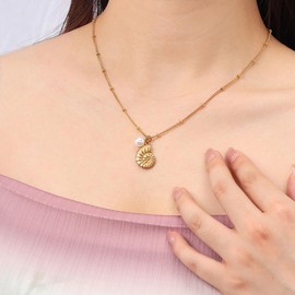 JJDreams Pendant Necklace Women's Necklace Boho Stainless Steel Summer Necklace Jewellery Adjustable Chain Gifts for Mother's Day Birthday Christmas, Stainless Steel, No Gemstone