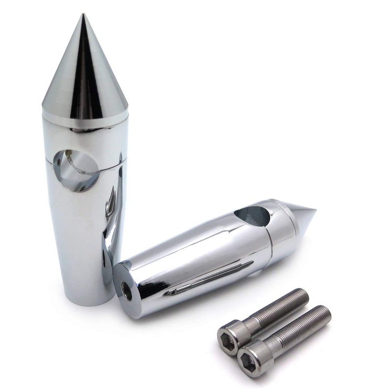 HTTMT MT030-010- Chrome 1" 25mm Spike Billet Handelbar Riser 4"