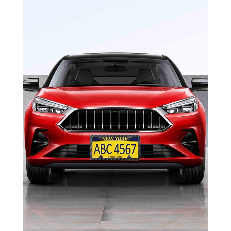 FBJTDQ Carbon Fiber License Plate Frame- Stainless Steel Car Tag