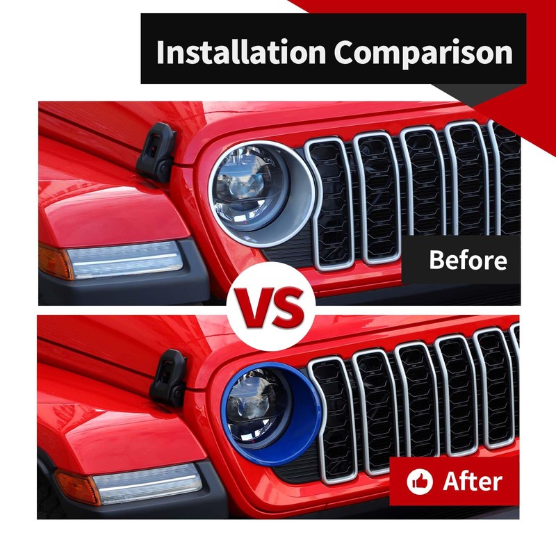 Voodonala for JL 2024 + Headlight Cover Compatible with Jeep